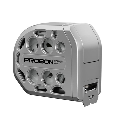 PROBON 25ft tape measure with hollow design for easy cleaning and debris-free use