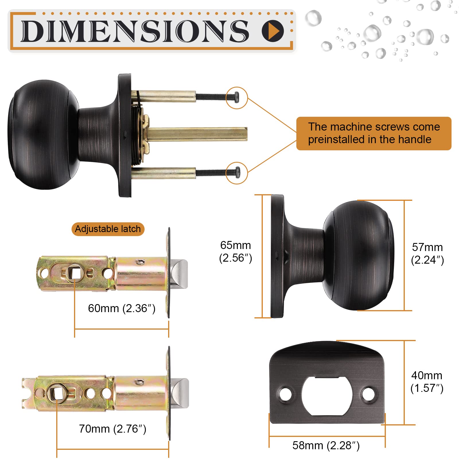 Probrico 10-pack door knobs with oil rubbed bronze finish for multiple rooms.