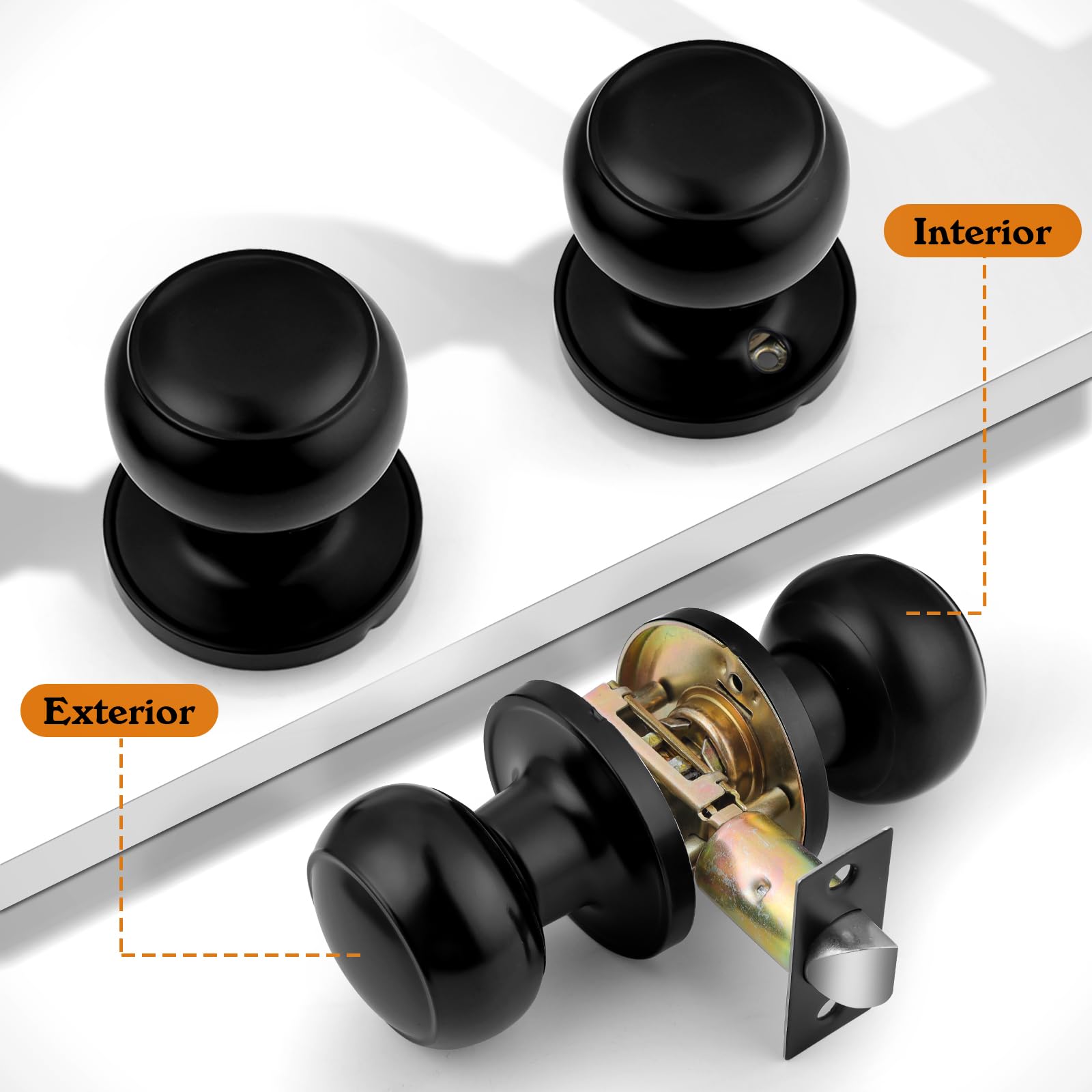 Probrico 10 pack door knobs packaging for multiple interior doors.