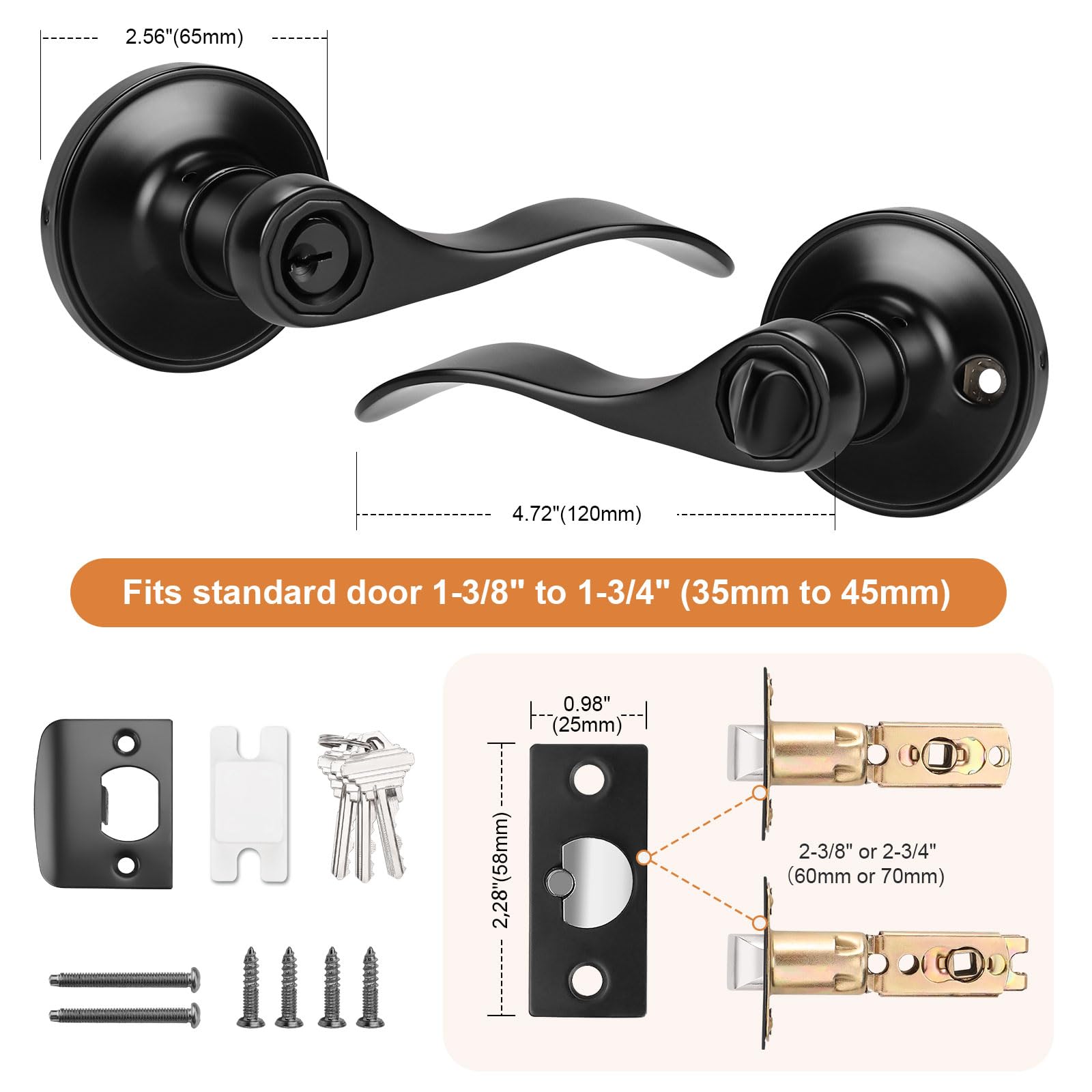 Two-pack Probrico door handles for multiple entry points.