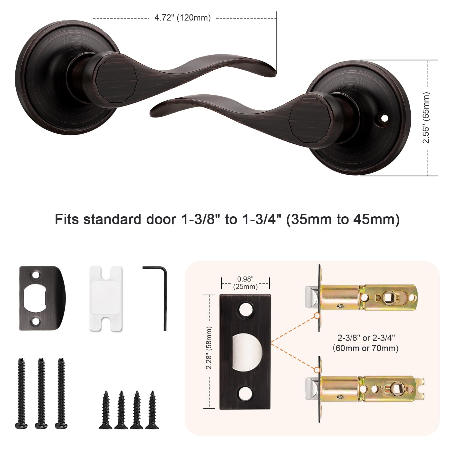 Probrico six-pack door levers for multiple interior doors