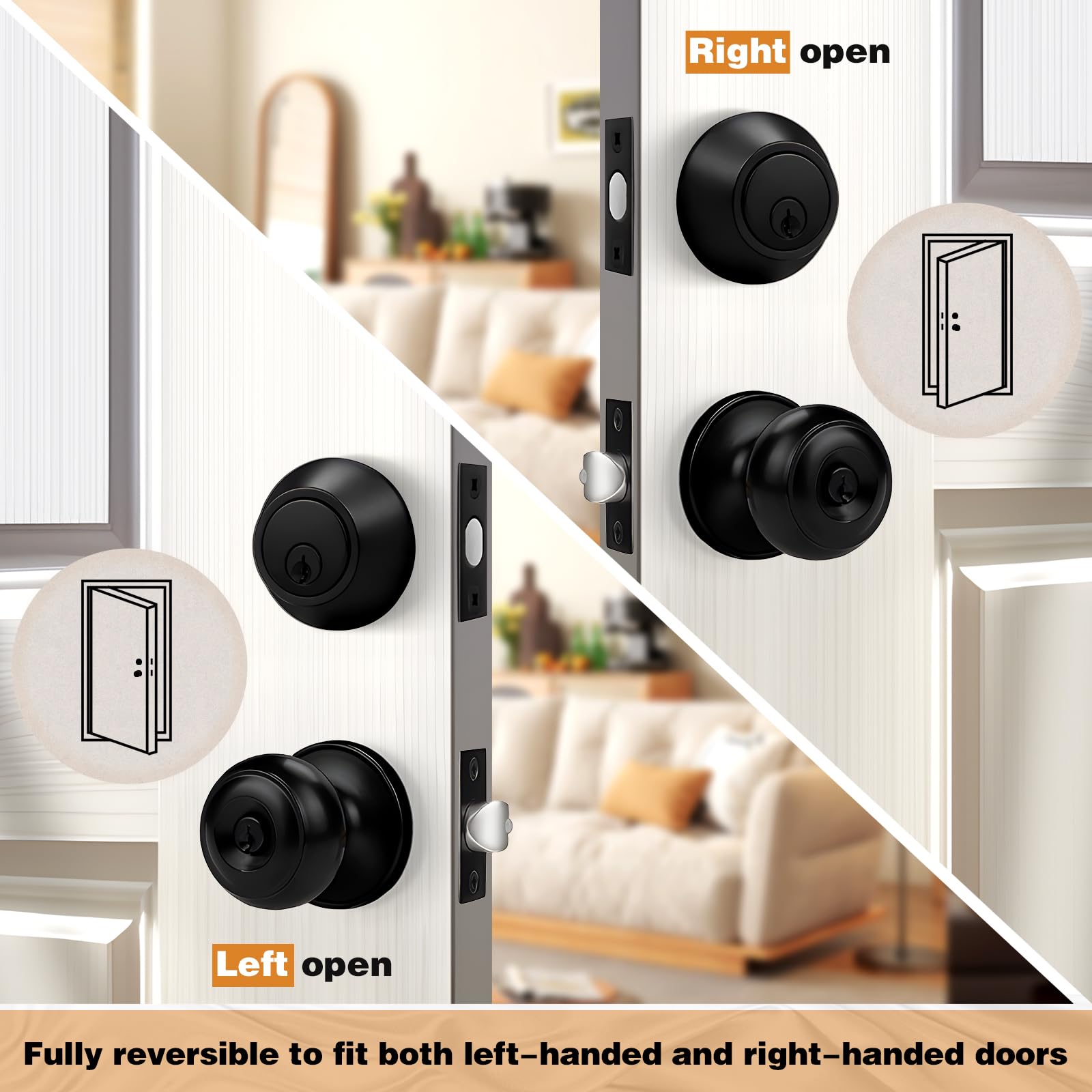 Probrico adjustable backset 2-3/8 or 2-3/4 inches in flat black.