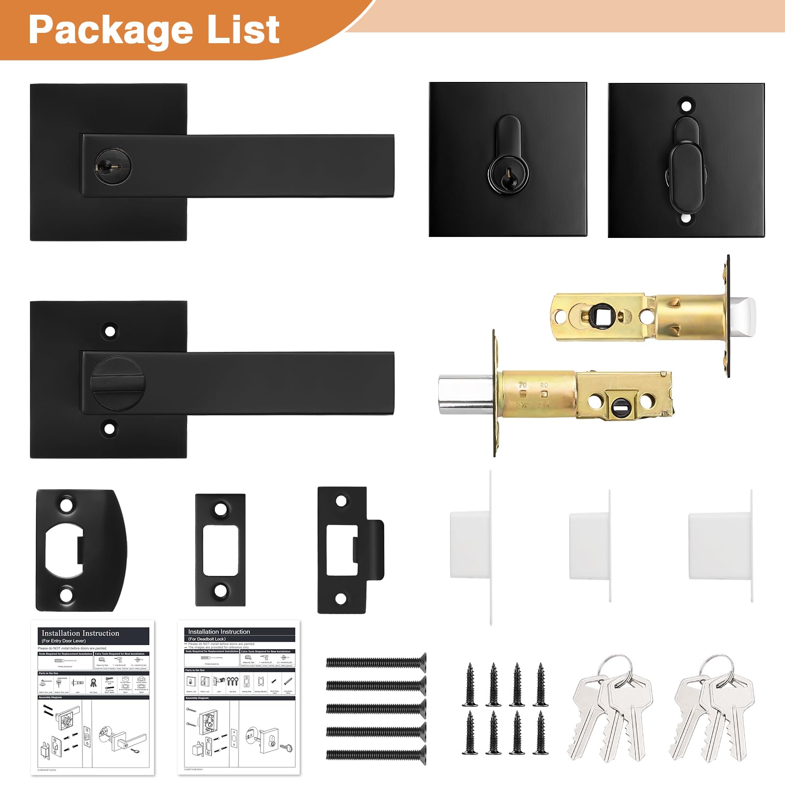 Probrico adjustable backset image shows compatibility with common door preparations.