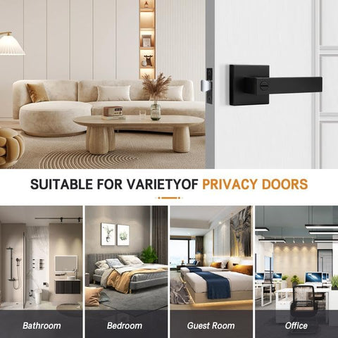 Probrico adjustable latch privacy lever fits 2-3/8 or 2-3/4 inch doors