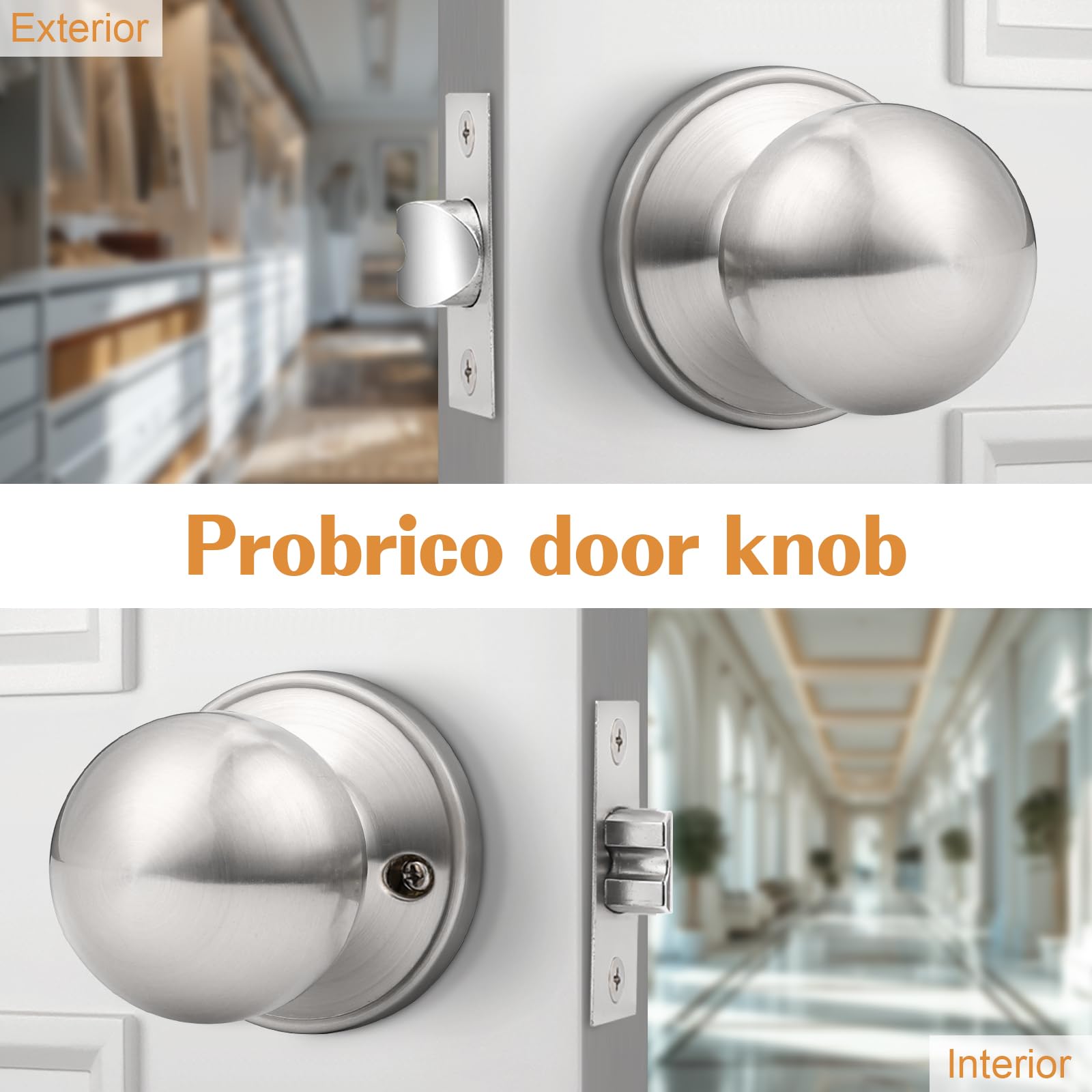 Probrico adjustable-latch knob shown with 2-3/8 inch setting, universal fit