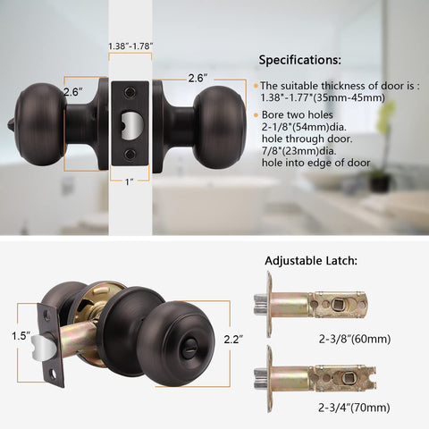 Probrico adjustable latch 238-274 shows flexible fit for various door thickness.