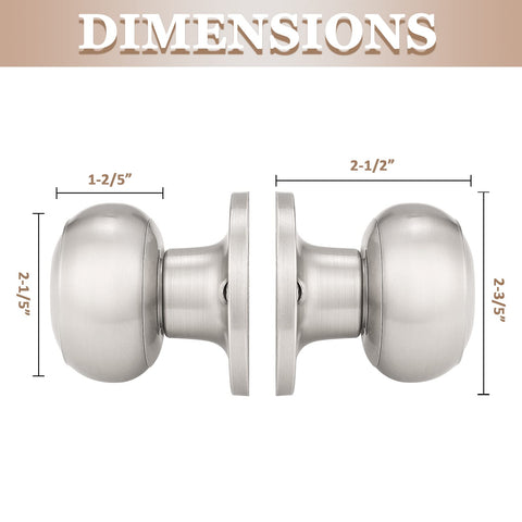 Probrico adjustable latch knob set showing 60-70mm backset option.