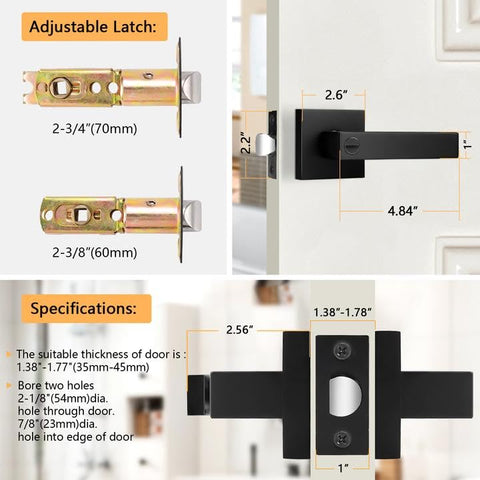 Probrico square privacy lever features thumb-turn inside for easy operation