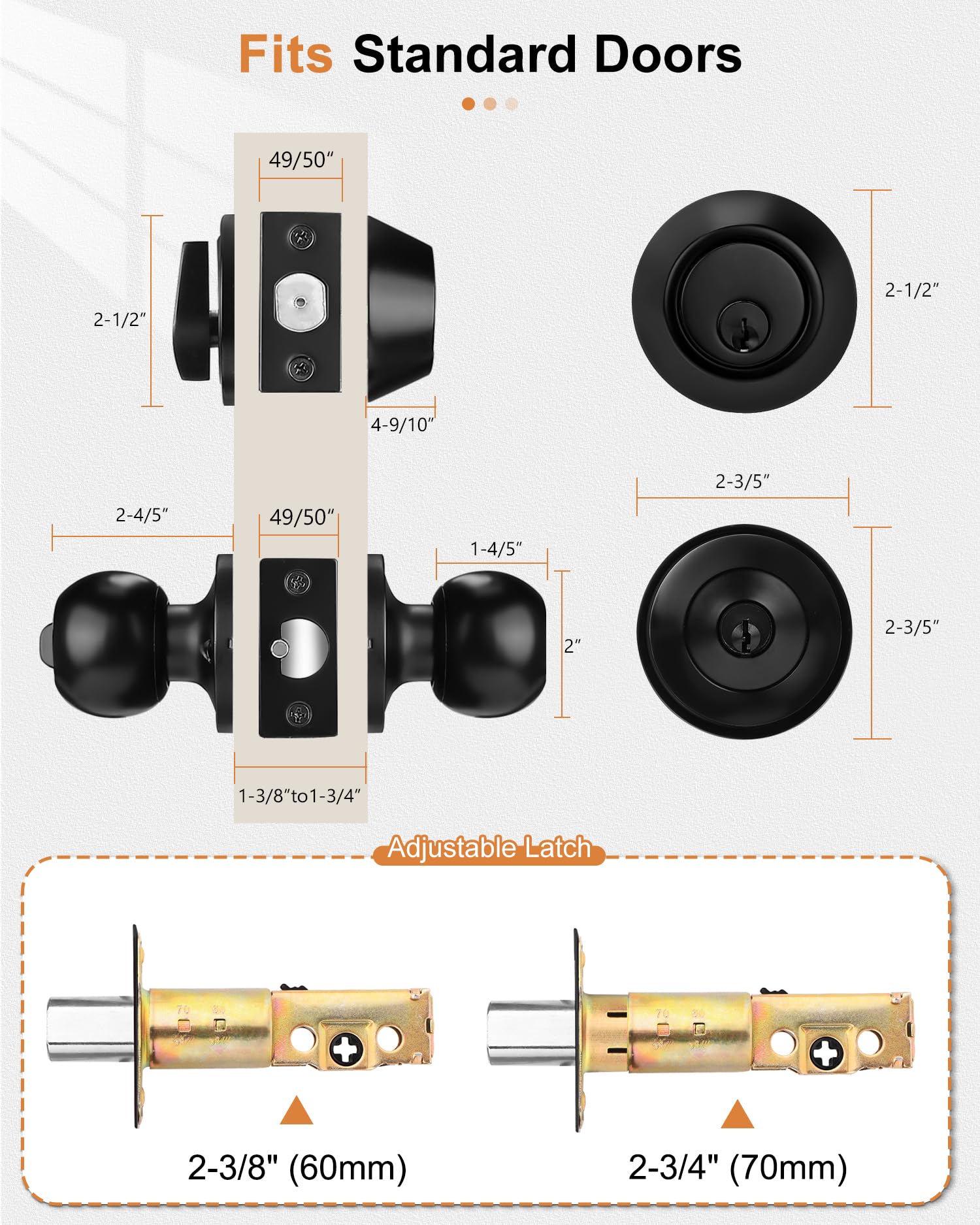 Probrico ANSI Grade 3 hardware designed for durable daily use.