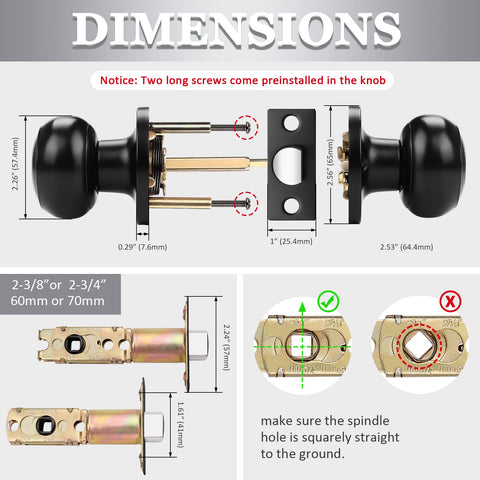 ANSI Grade 3 Probrico knob core with brass tumbler close-up.