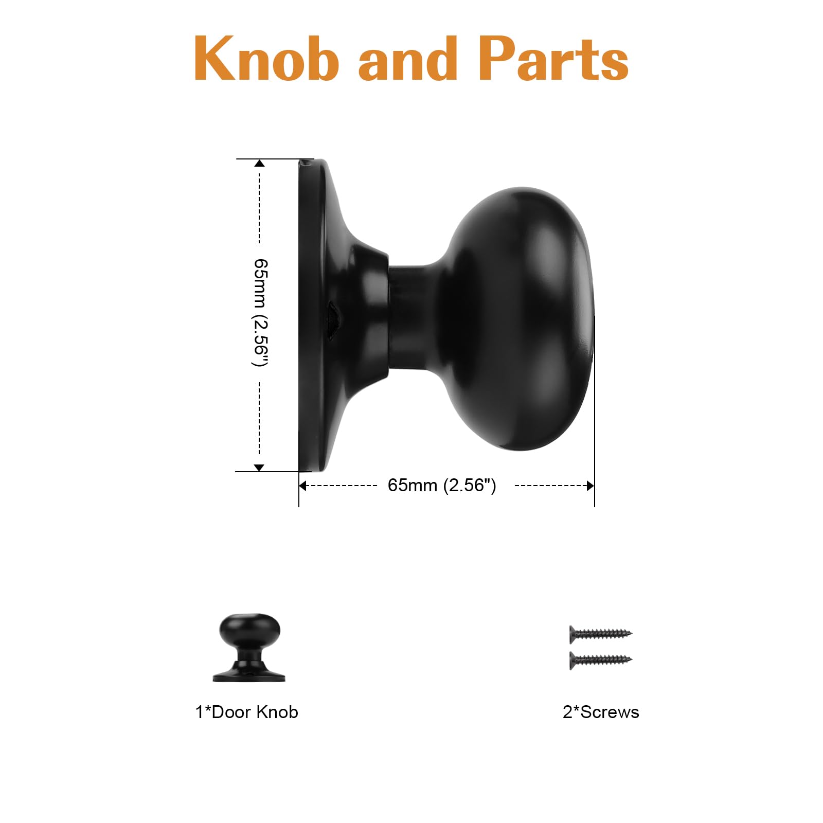 Surface-mounted dummy knobs on a door showing clean, modern look.