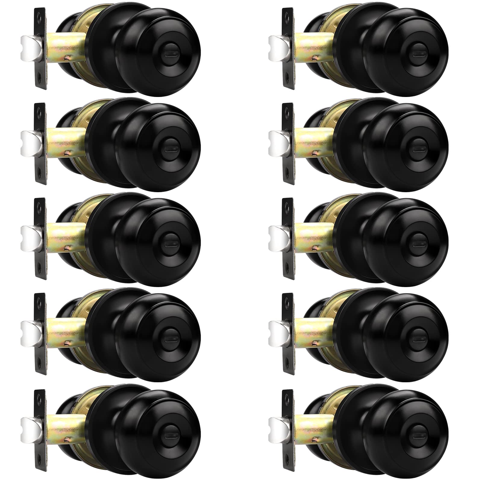 Probrico black privacy door knob kit for interior doors with easy thumb turn lock
