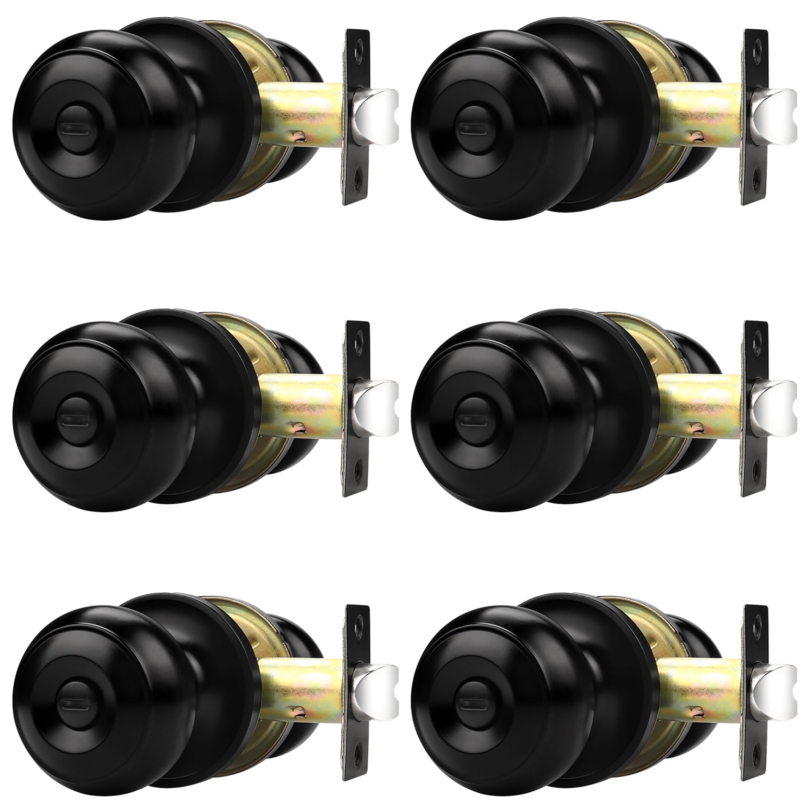 Probrico black door knob with round ball, ideal for bedroom privacy.