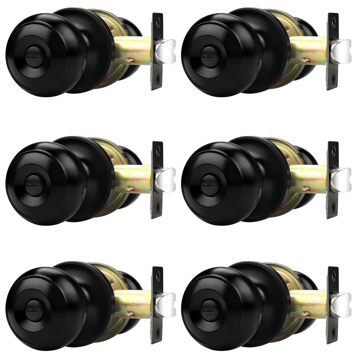 Probrico black door knob with round ball, ideal for bedroom privacy.