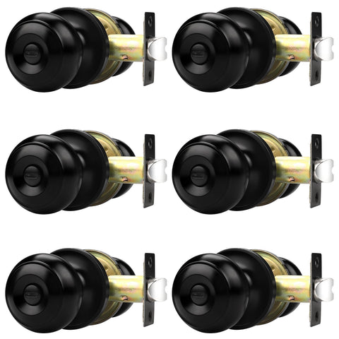 Probrico black door knob with round ball, ideal for bedroom privacy.