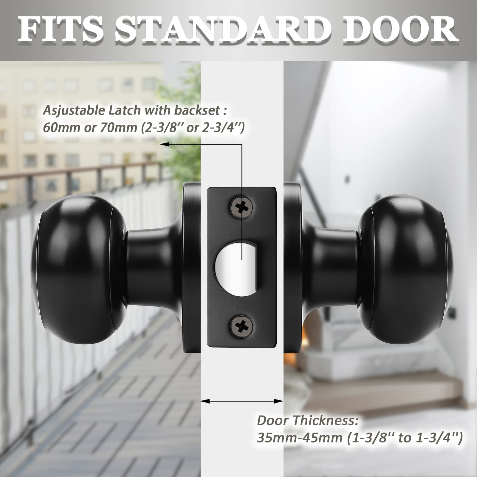 Probrico black finish door hardware with modern aesthetic