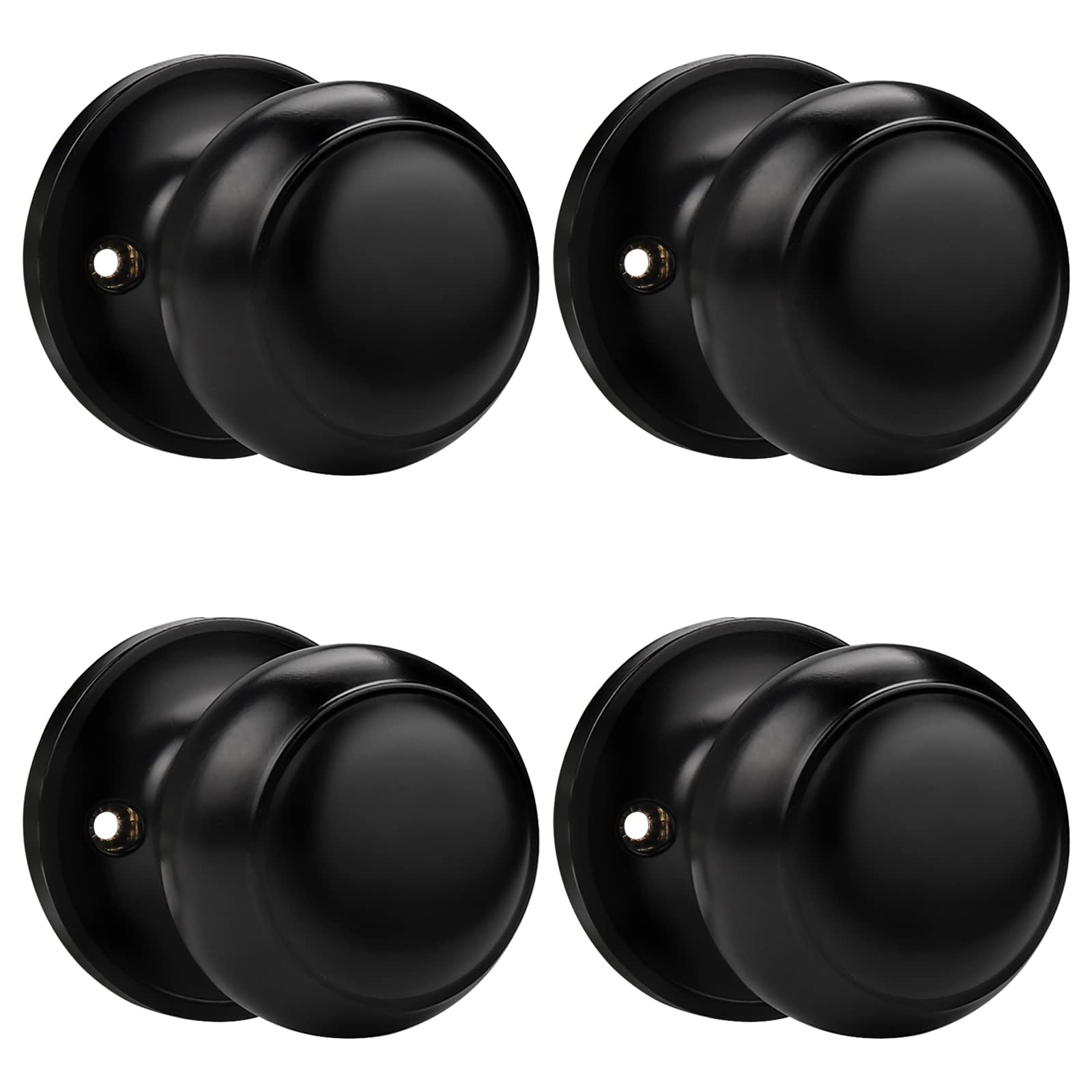 Probrico Black Half Dummy Door Knobs with round design for interior doors with push/pull use