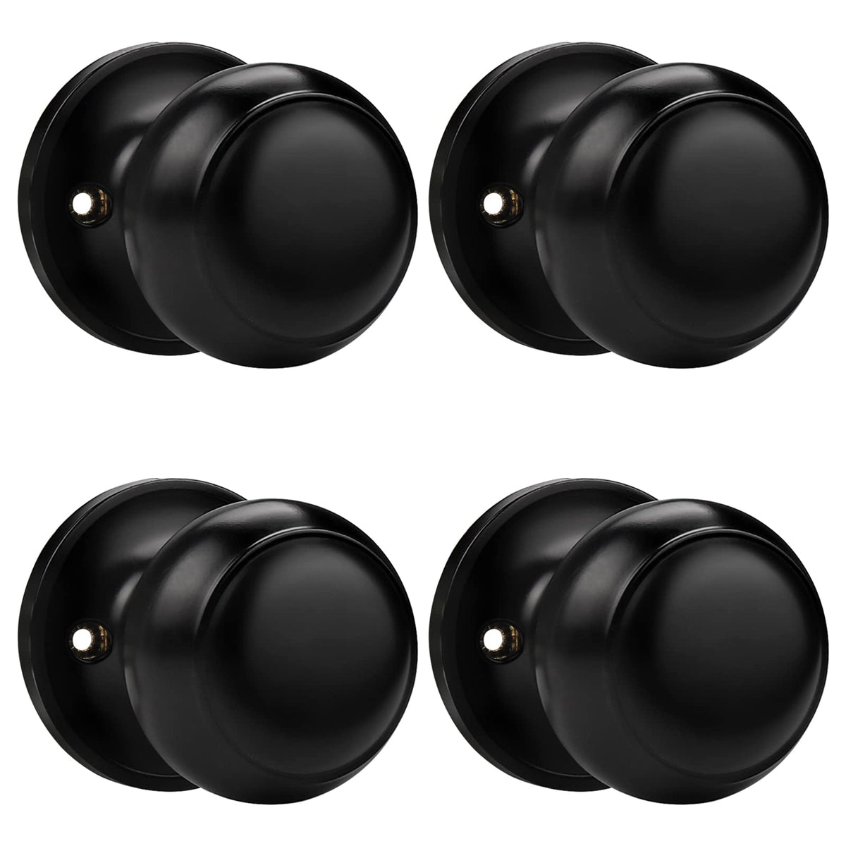 Probrico Black Half Dummy Door Knobs with round design for interior doors with push/pull use