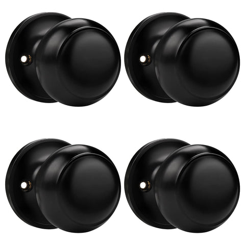 Probrico Black Half Dummy Door Knobs with round design for interior doors with push/pull use
