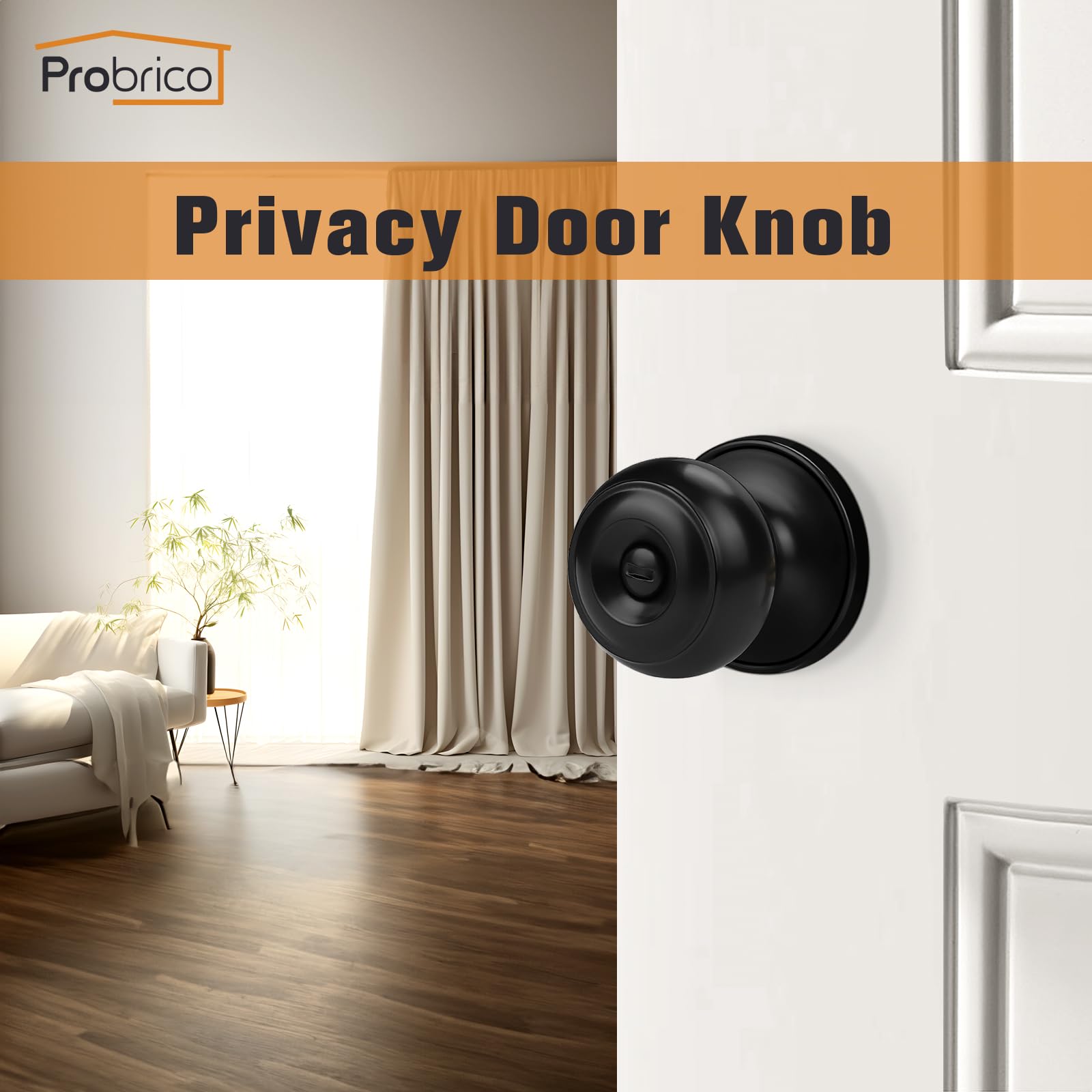 Probrico privacy hardware with turn button for bedrooms and bathrooms