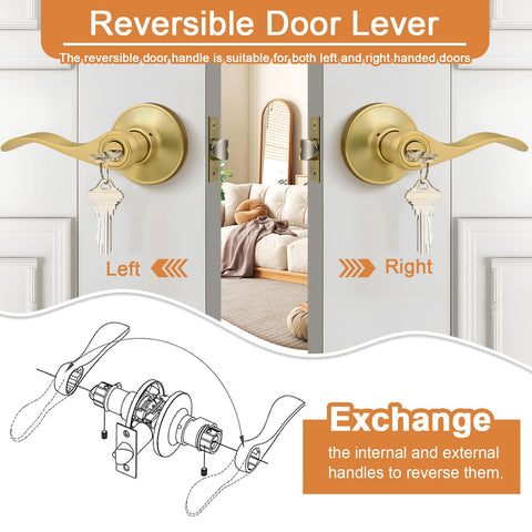Probrico reversible lever adapts to left or right handed doors.