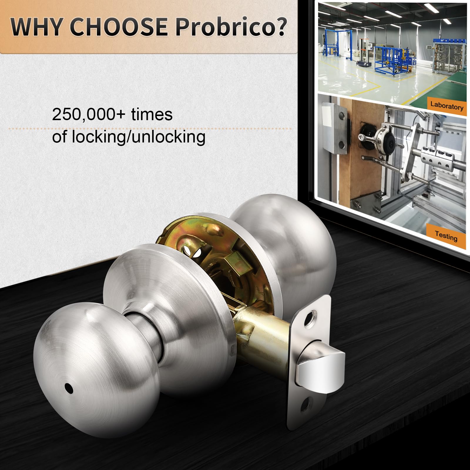 Probrico brushed nickel interior door knobs ideal for bedrooms and baths