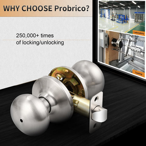 Probrico brushed nickel interior door knobs ideal for bedrooms and baths