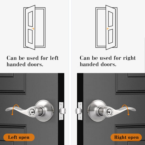 Probrico brushed nickel entry lock closeup showing rust-resistant coating.