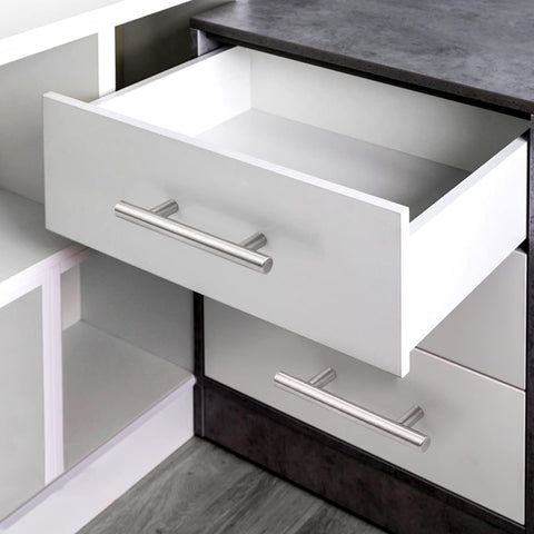 Probrico euro T-bar pull with brushed nickel finish highlighting 3-inch hole centers.