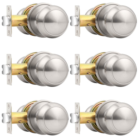 Probrico brushed nickel passage knob round interior door use