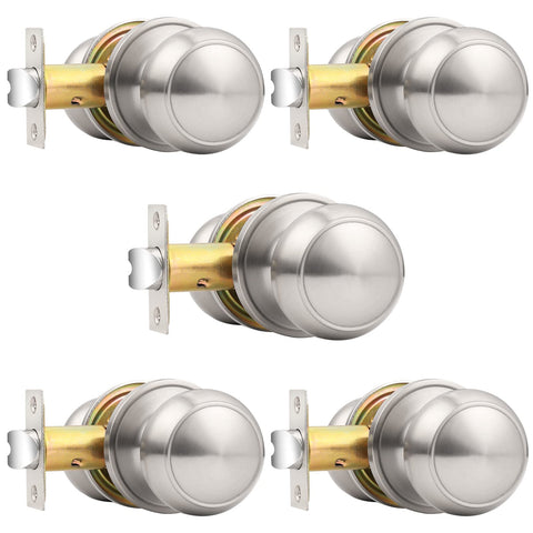 Probrico brushed nickel passage knob on interior door for easy hallway access