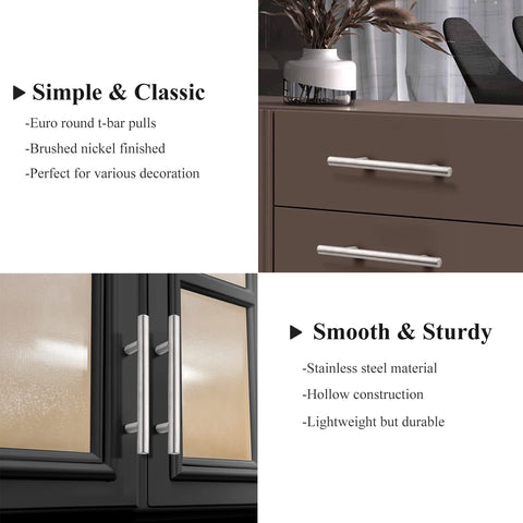 Probrico cabinet hardware close-up showing sturdy brushed nickel pull and screws.
