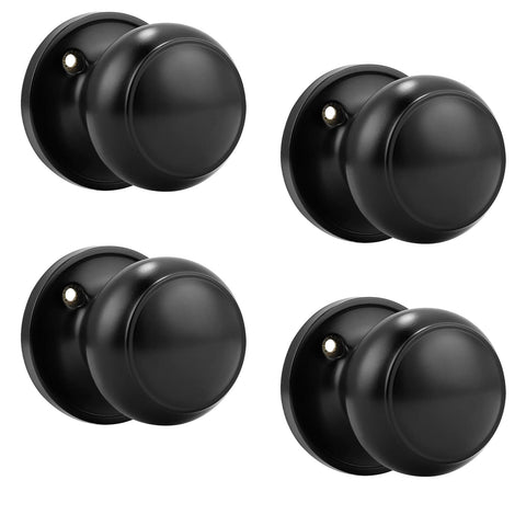 Probrico classic dummy knob in black front view for pull-only doors