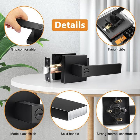 Probrico flat black lever fits left or right doors with simple screwdriver installation