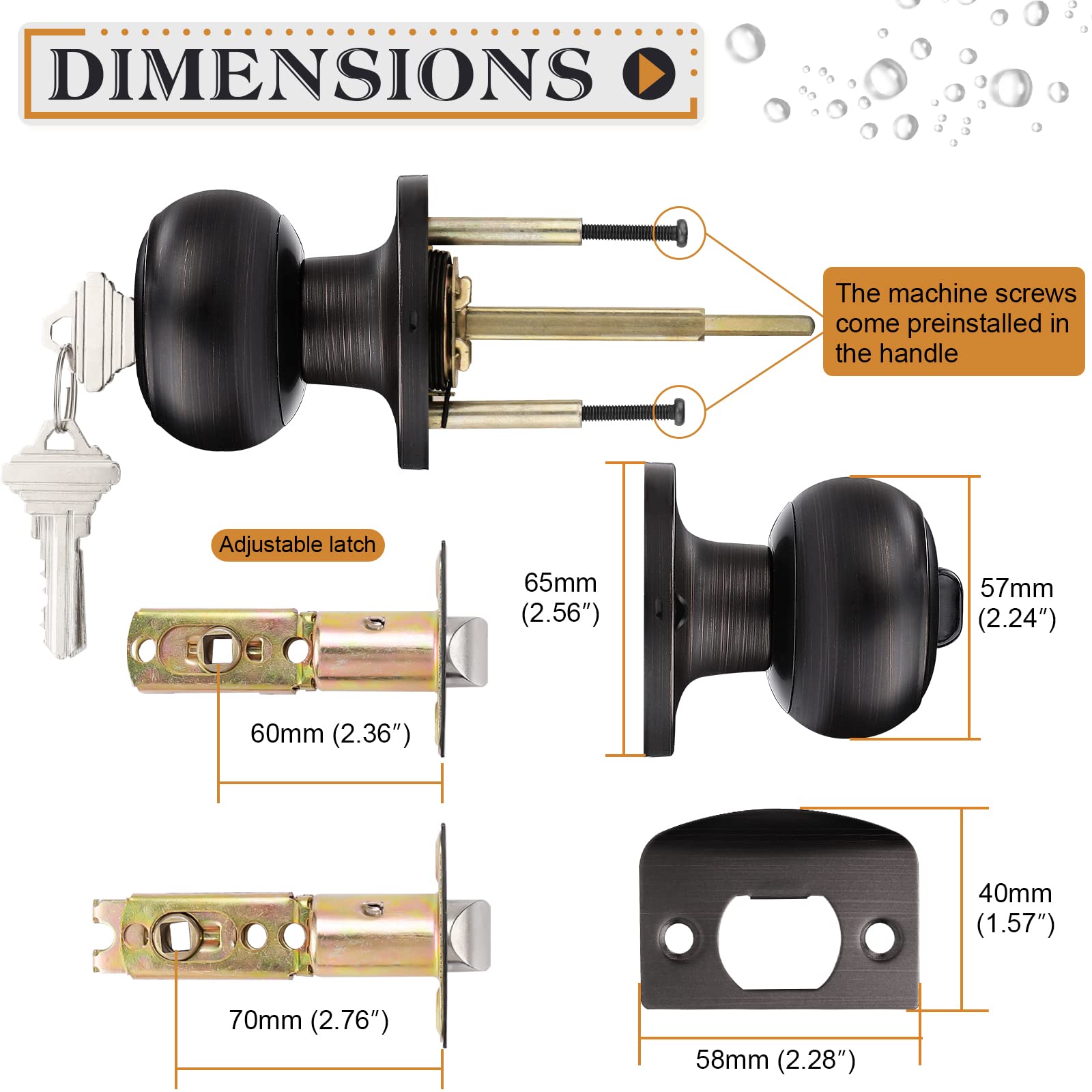 Probrico installation kit includes latch strike plate and screws