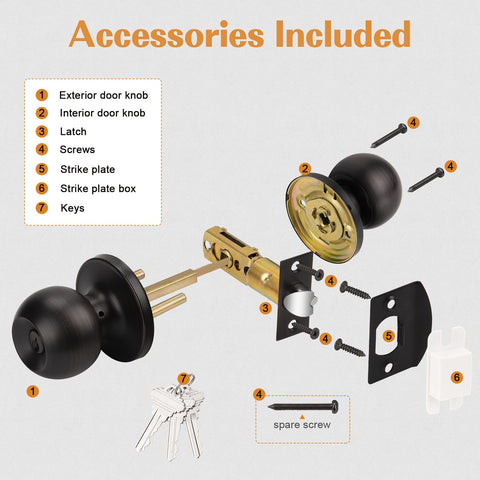 Probrico stainless steel door knob assembly designed for durable daily use.