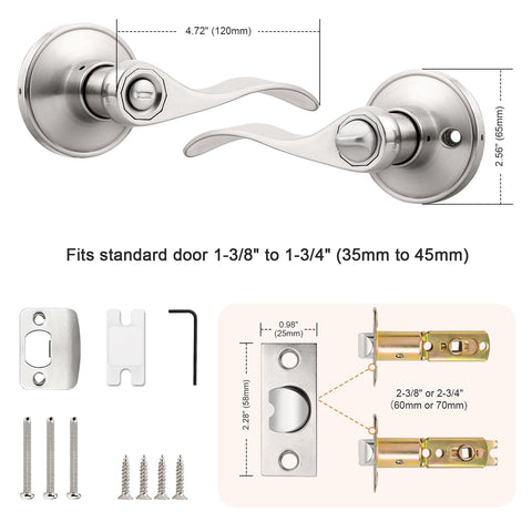 Probrico door lever for 35-45mm thick doors with easy install.