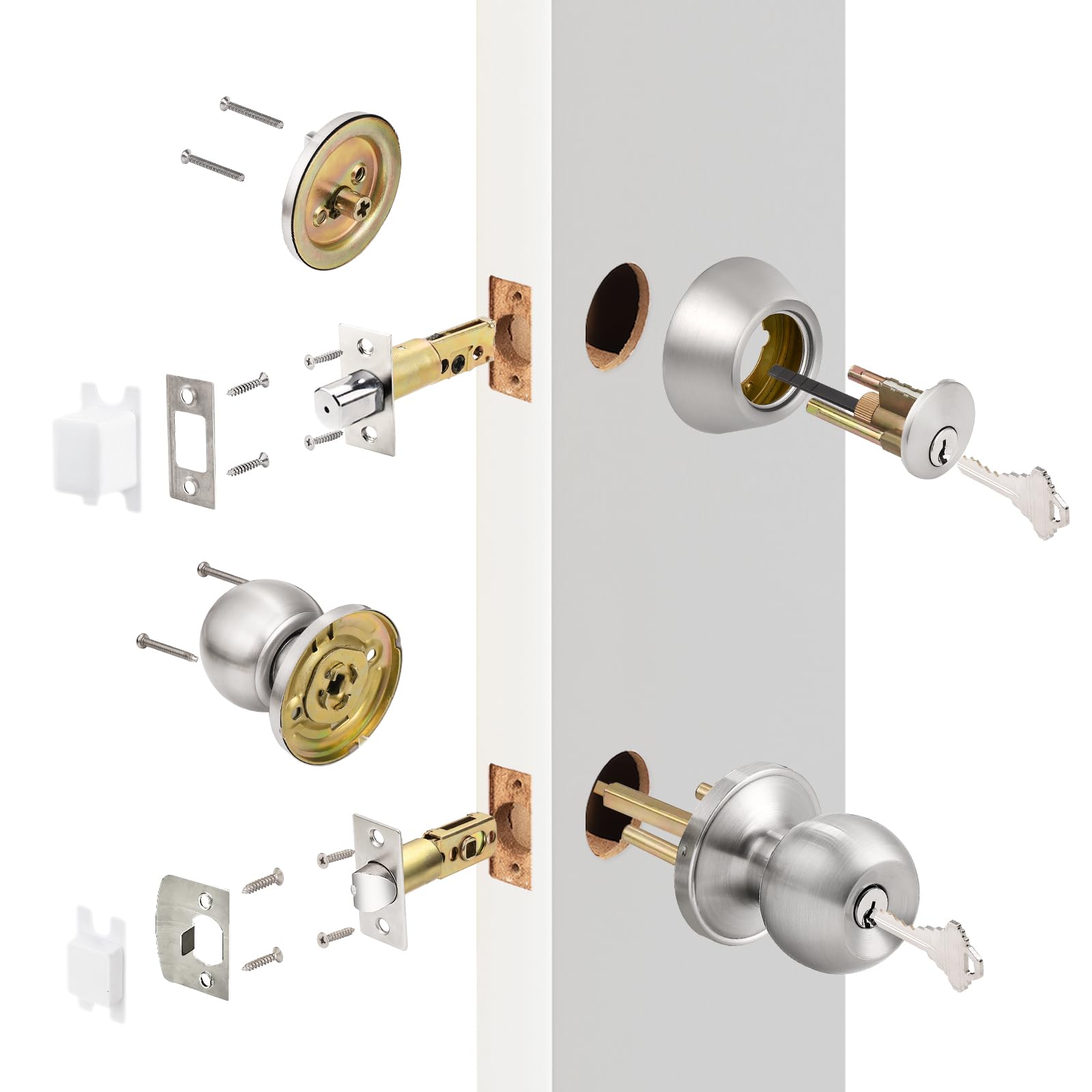 Probrico latch fits doors 1-3/8 to 1-3/4 inches thick with adaptable fit