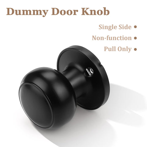 Probrico single-side black dummy knob ideal for closet doors.