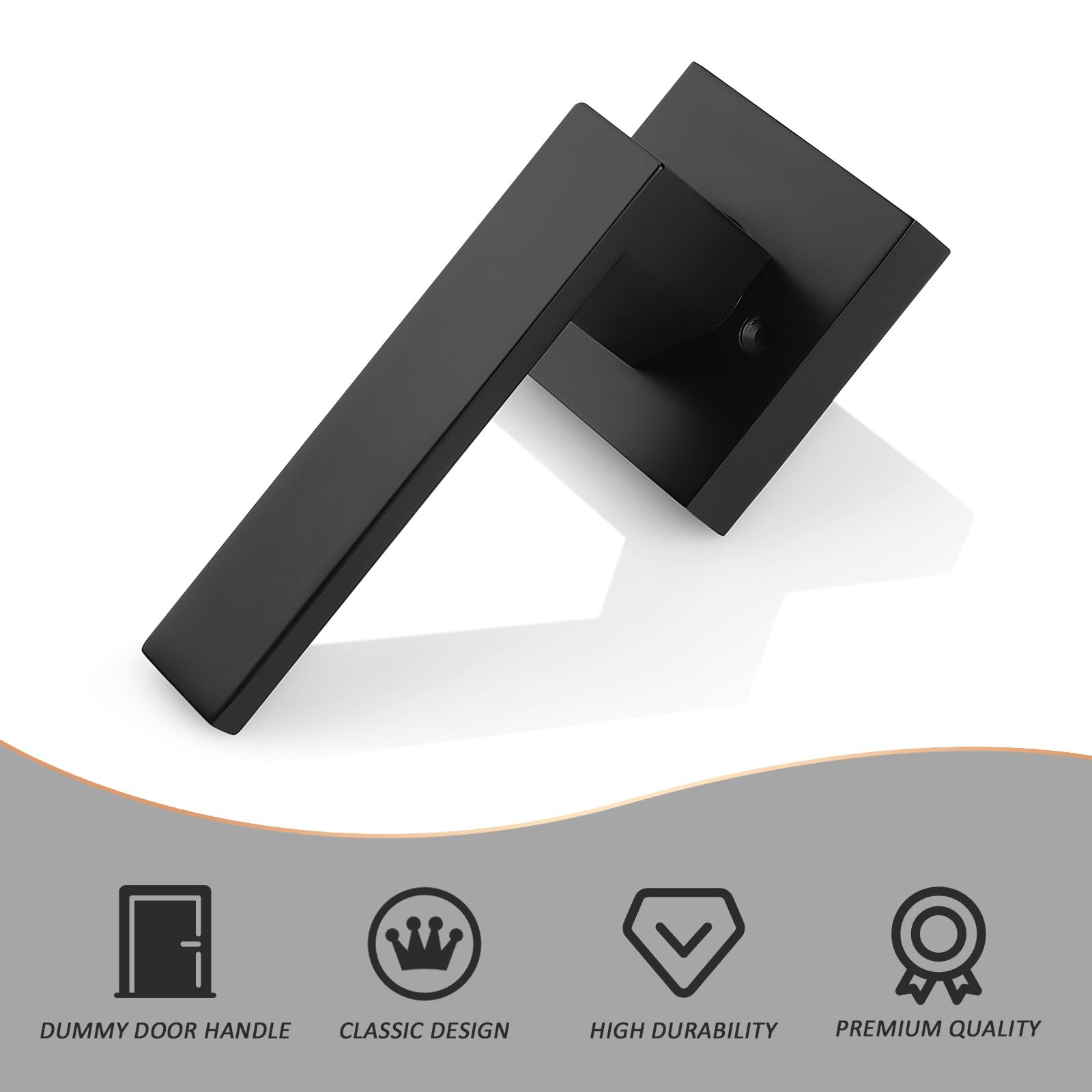 Probrico dummy lever with black finish, non-turning for French doors and closets.