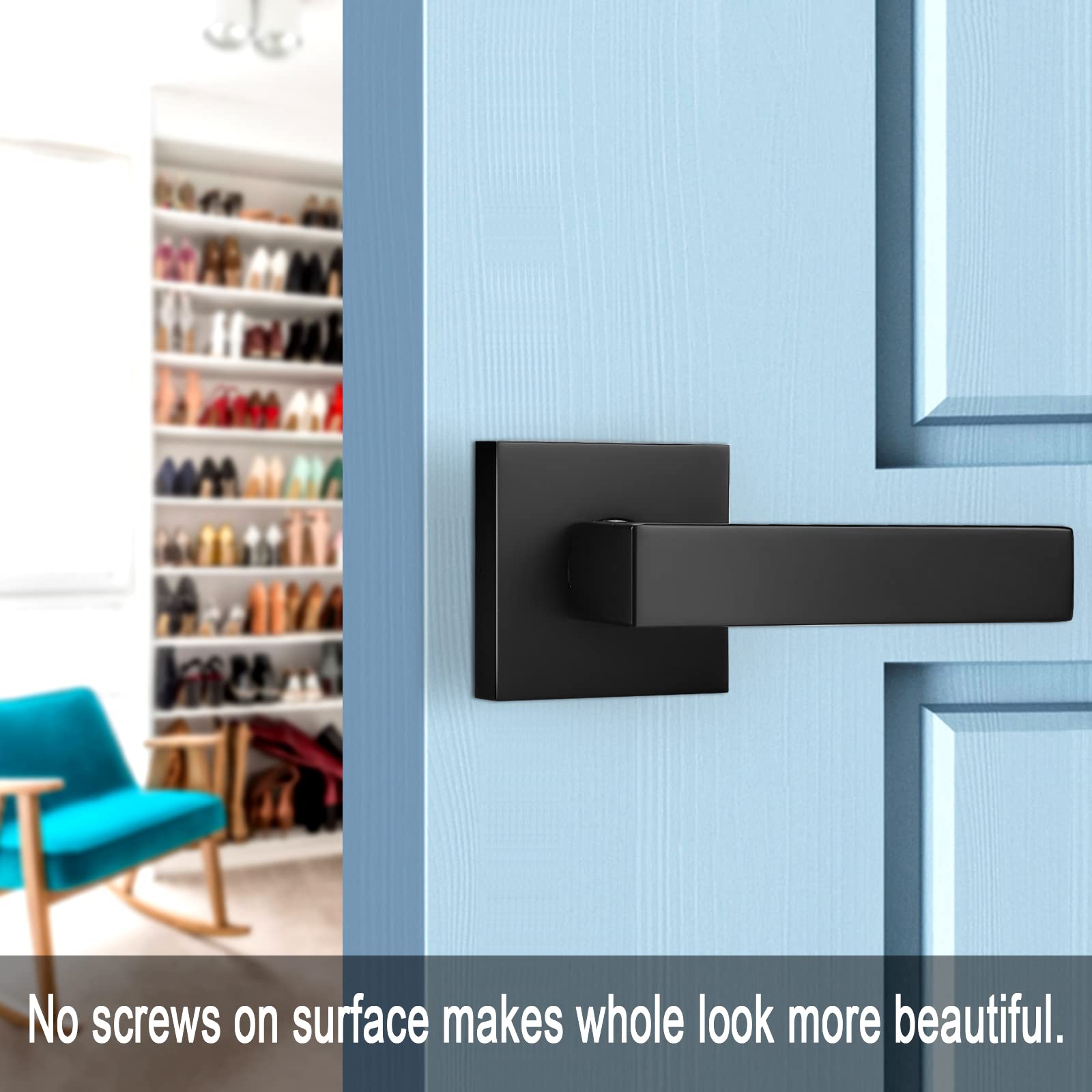Probrico matte black finish lever enhances interior closets with modern style