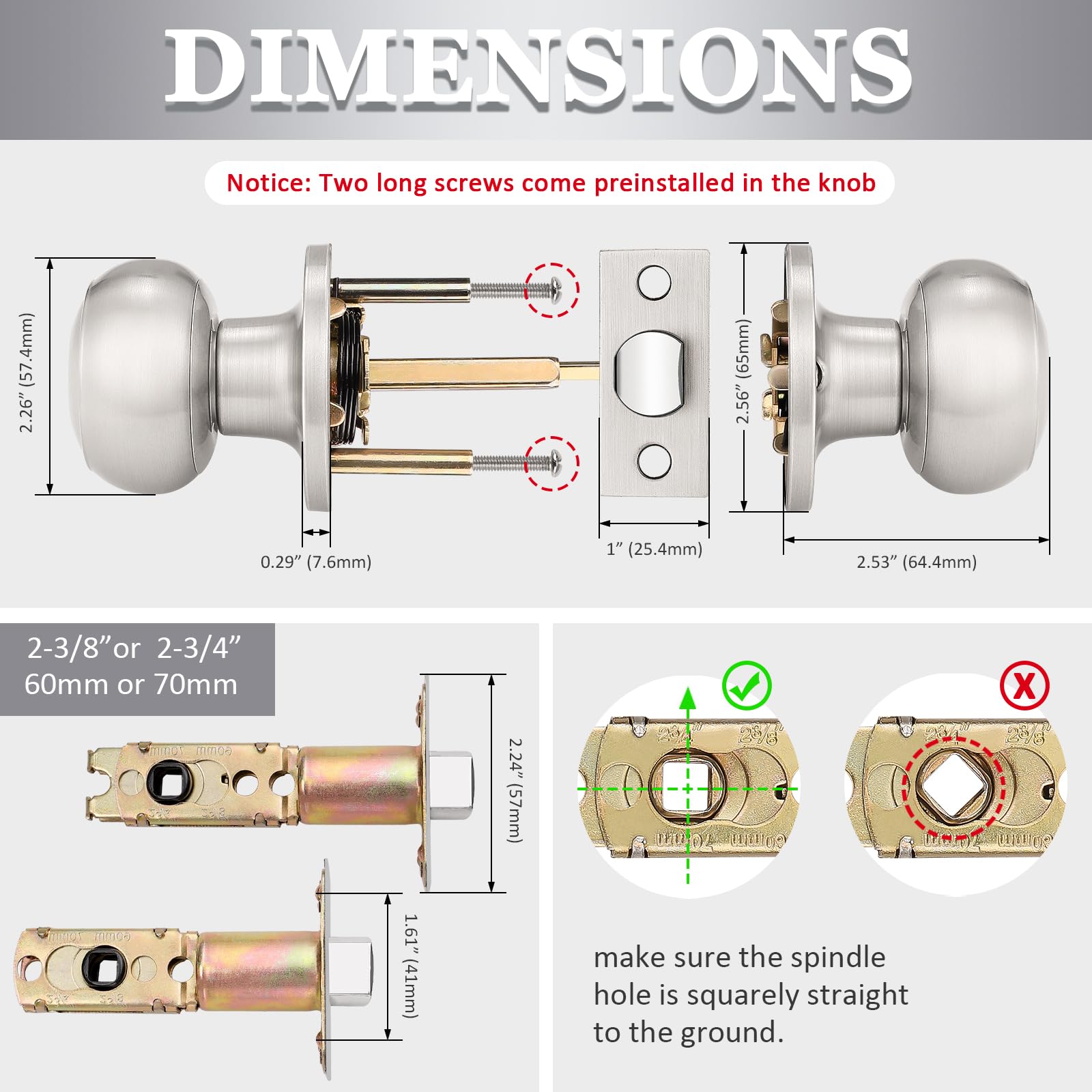 Easy installation guide for quick replacement on interior or exterior doors