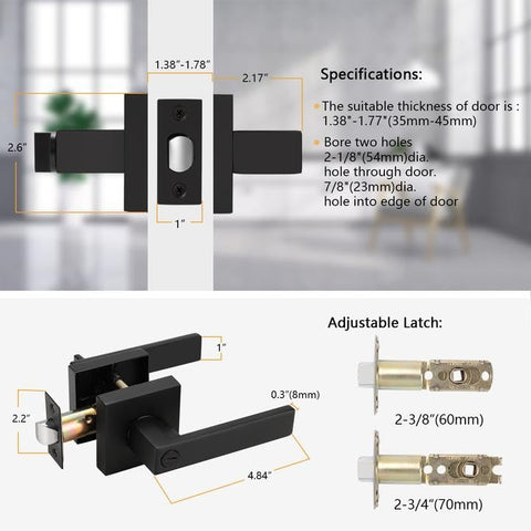 Probrico easy-install privacy lever with included hardware for quick setup