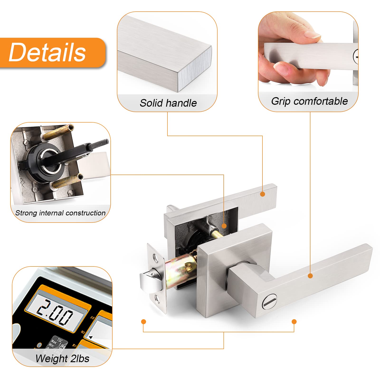 Probrico privacy lever highlighting emergency outside unlock capability.