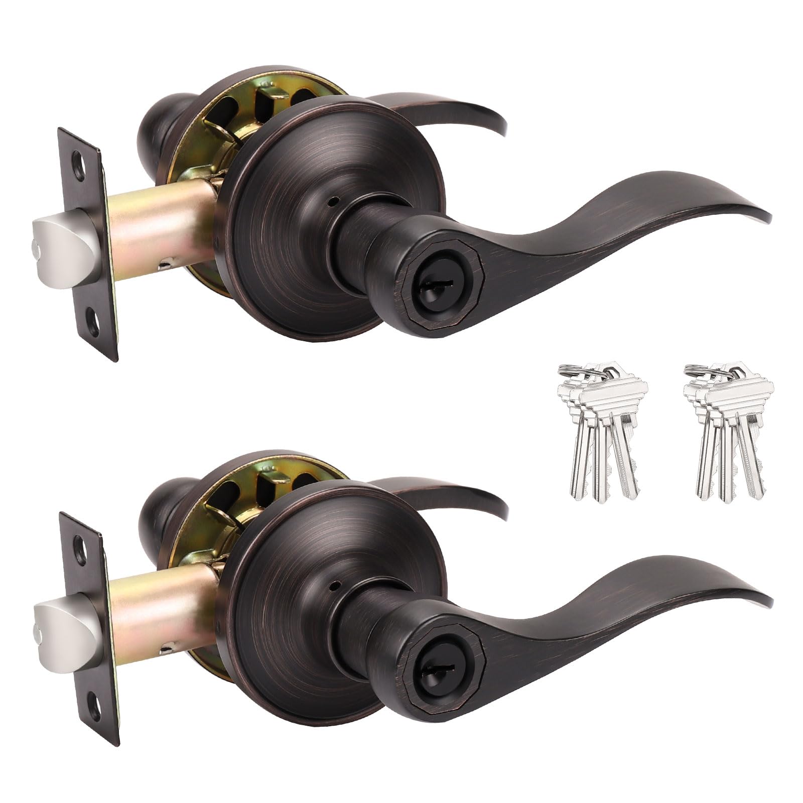 Probrico entrance lever bronze front view shows sturdy construction