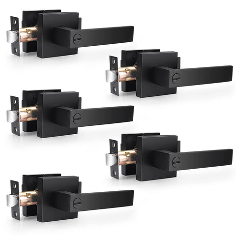Probrico five-pack privacy lever matte black for multiple interior doors