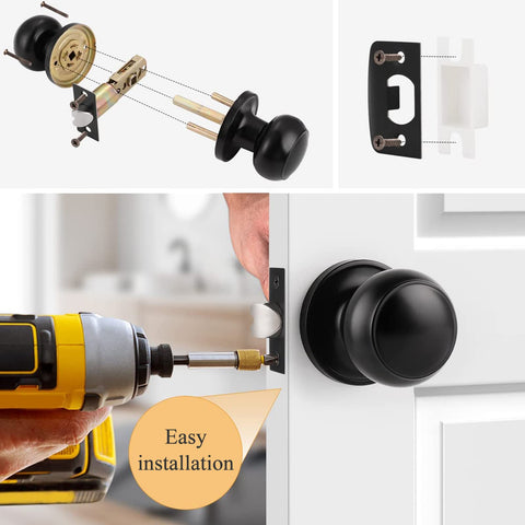 Probrico flat ball knob installed on a hallway door for easy access.
