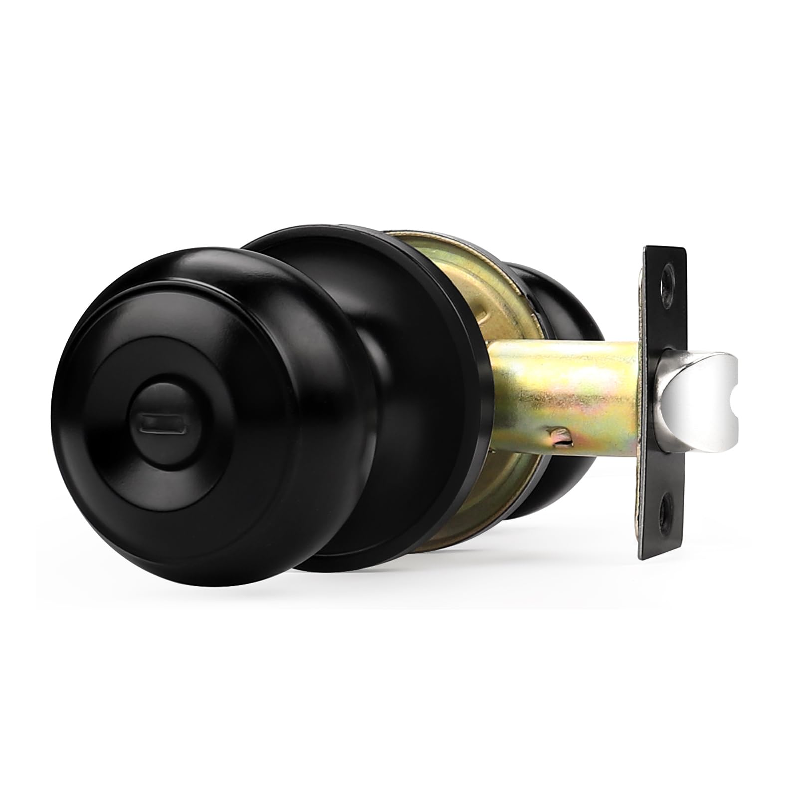 Probrico flat black privacy door knob front view for interior doors