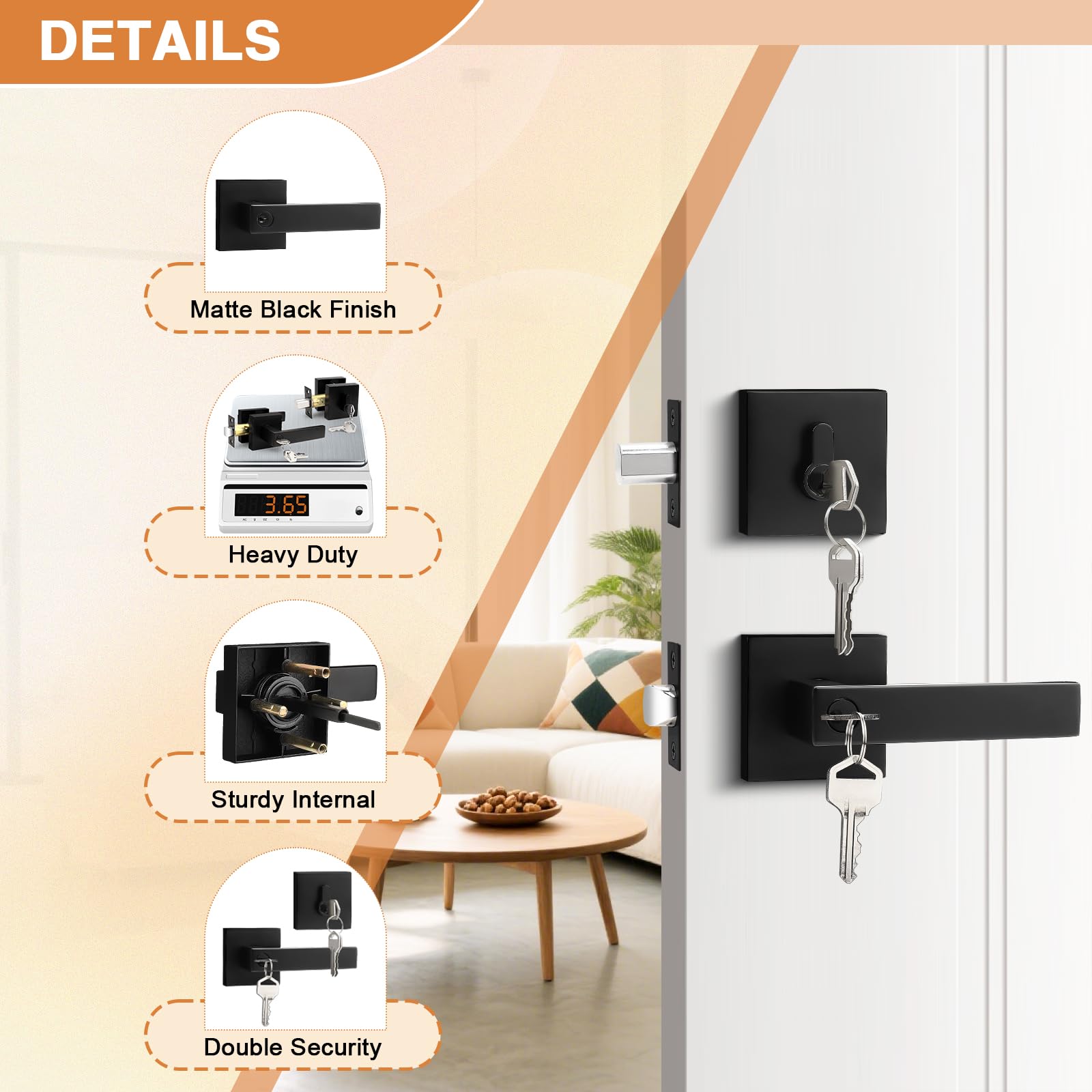 Probrico reversible lever handle fits left or right handed doors