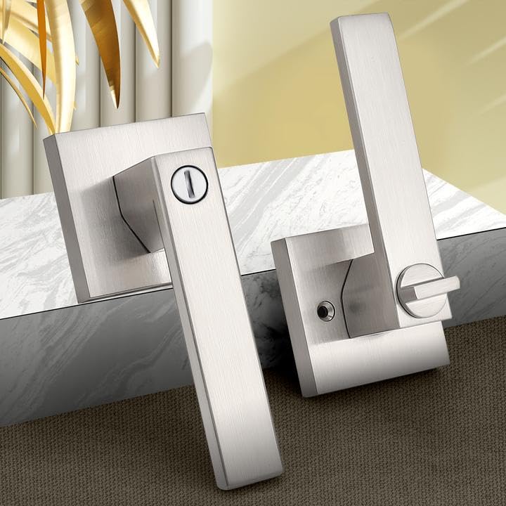 Probrico flat square privacy lever provides keyless entry for bedrooms and bathrooms